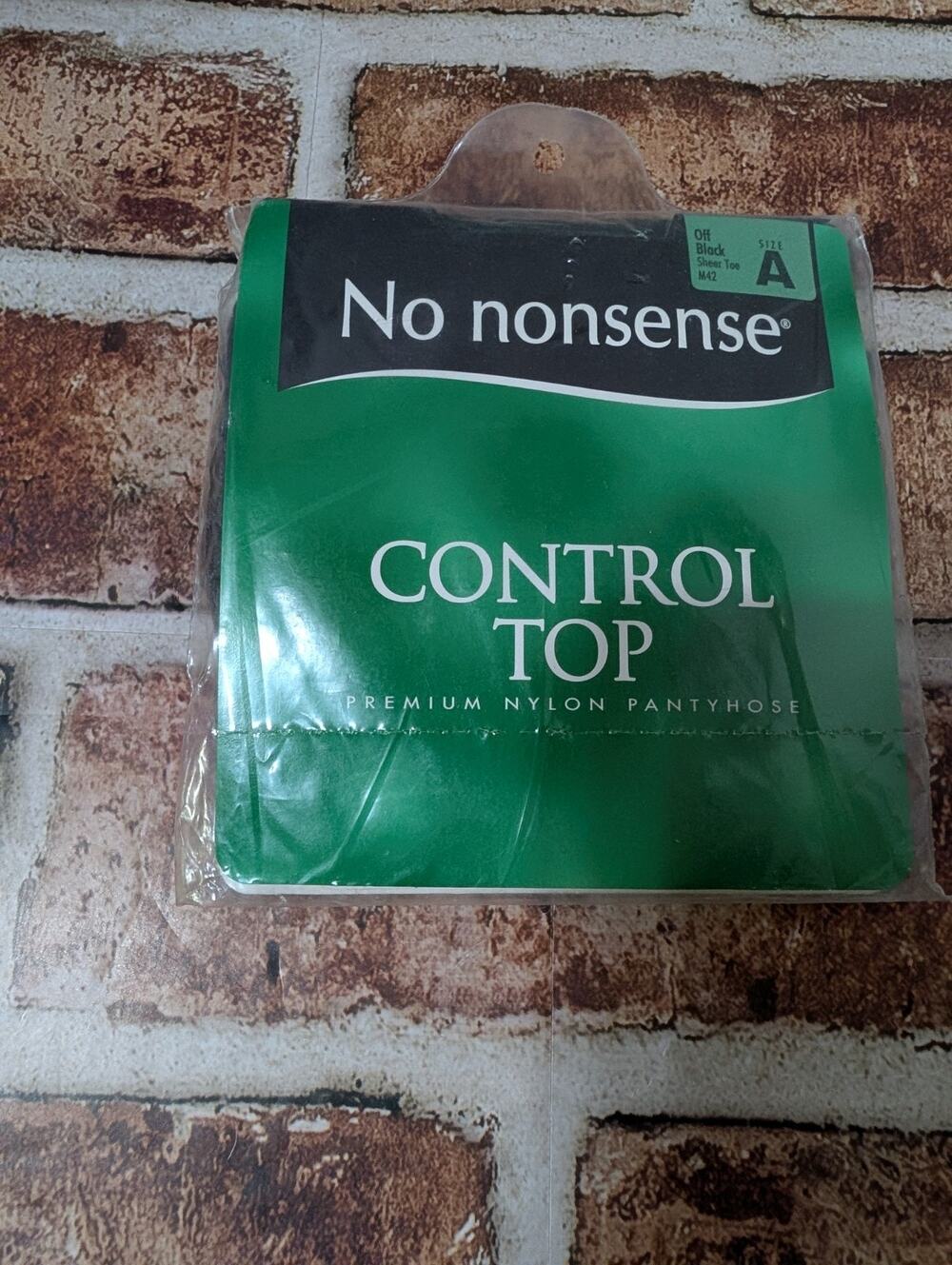 Vintage No Nonsense Control Top Pantyhose Off Black Size A Sheer Toe Nylons VTG